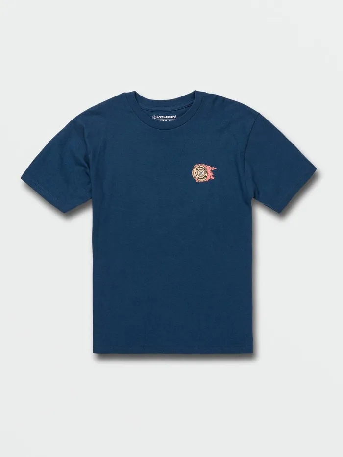 Boys TShirts and Tanks Volcom Big Boys Burnin Short Sleeve Tee 8211 Harbor Blue