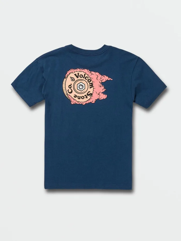 Boys TShirts and Tanks Volcom Big Boys Burnin Short Sleeve Tee 8211 Harbor Blue