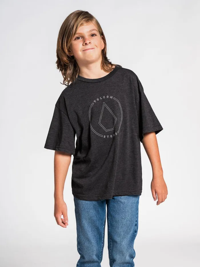 Boys TShirts and Tanks Volcom Big Boys Rim Stone Short Sleeve Tee 8211 Heather Black
