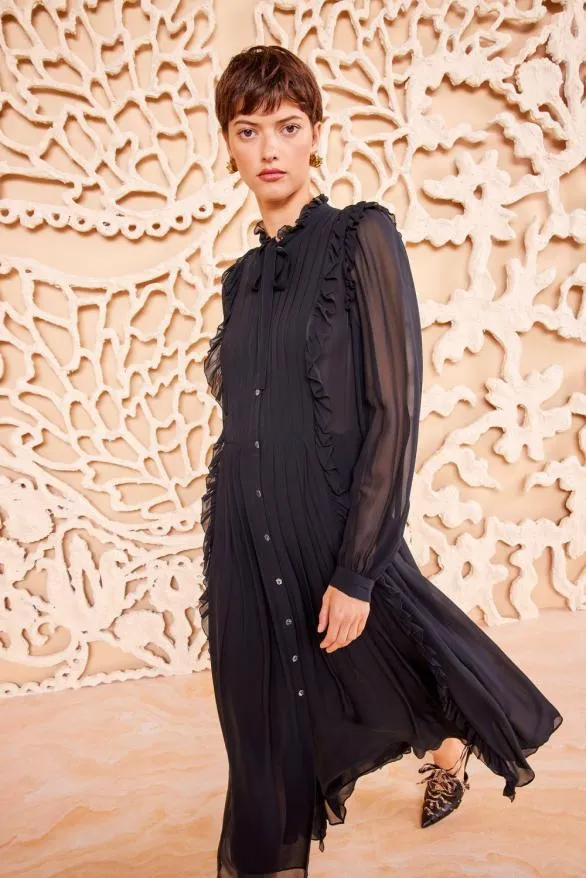 Brielle Dress Noir Women Ulla Johnson Dresses Brielle Dress Noir Women Ulla Johnson Dresses