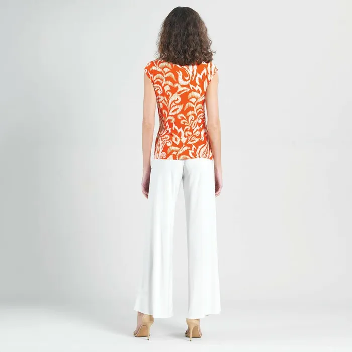 Butter Knit 8211 Cap Sleeve Side Tie Top 8211 Paisley Lotus Coral 8211 Final Sale Women Clara Sunwoo Tops Tunics