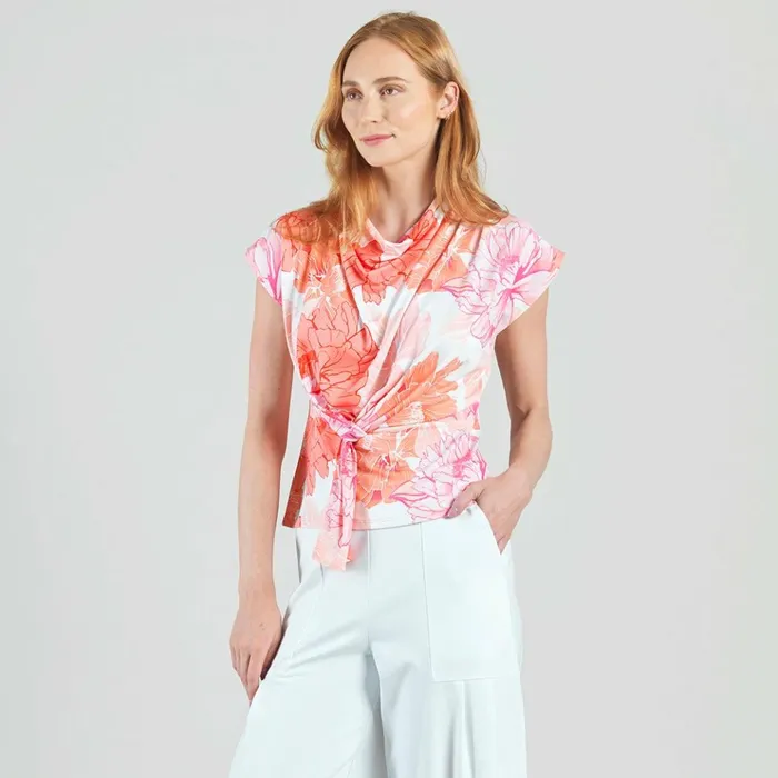 Butter Knit 8211 Drape Neck Loop Front Top 8211 Sunset Petals Women Clara Sunwoo Spring Collection