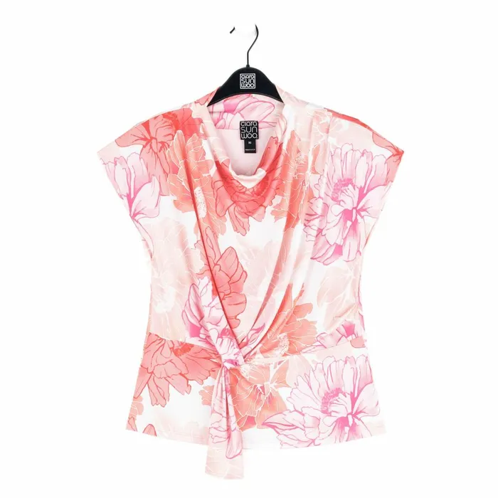 Butter Knit 8211 Drape Neck Loop Front Top 8211 Sunset Petals Women Clara Sunwoo Spring Collection