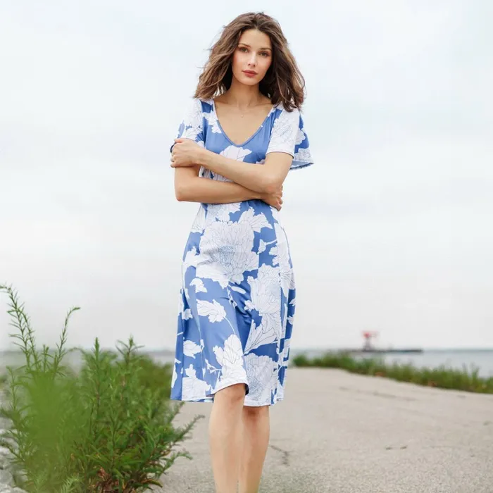 Butter Knit 8211 Flutter Sleeve ALine Midi Dress 8211 Mum Sketch Women Clara Sunwoo Spring Collection