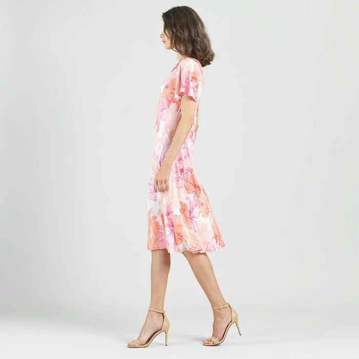 Butter Knit 8211 Flutter Sleeve ALine Midi Dress 8211 Sunset Petals Women Clara Sunwoo Spring Collection