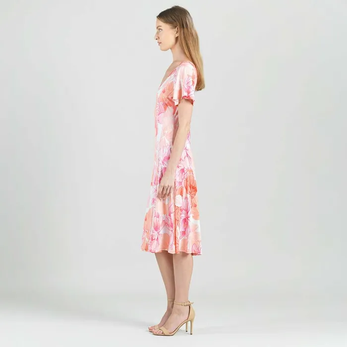 Butter Knit 8211 Flutter Sleeve ALine Midi Dress 8211 Sunset Petals Women Clara Sunwoo Spring Collection