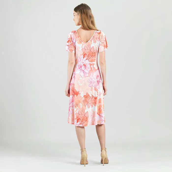 Butter Knit 8211 Flutter Sleeve ALine Midi Dress 8211 Sunset Petals Women Clara Sunwoo Spring Collection