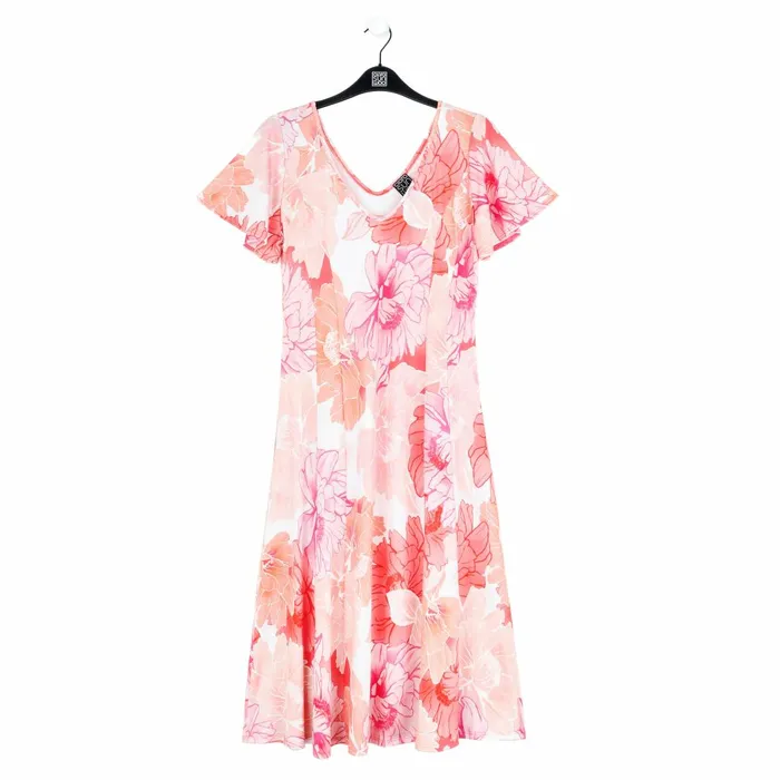 Butter Knit 8211 Flutter Sleeve ALine Midi Dress 8211 Sunset Petals Women Clara Sunwoo Spring Collection