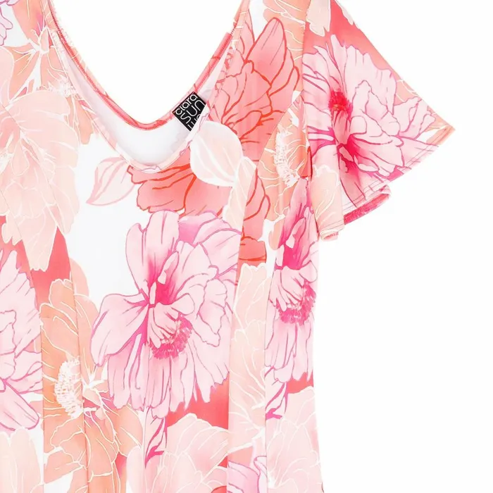 Butter Knit 8211 Flutter Sleeve ALine Midi Dress 8211 Sunset Petals Women Clara Sunwoo Spring Collection