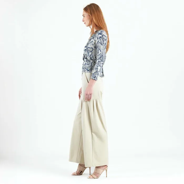 Butter Knit 8211 Long Sleeve Crossover Faux Wrap Top 8211 Python Scale 8211 Final Sale Women Clara Sunwoo Tops Tunics