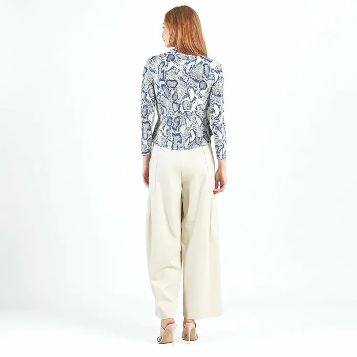 Butter Knit 8211 Long Sleeve Crossover Faux Wrap Top 8211 Python Scale 8211 Final Sale Women Clara Sunwoo Tops Tunics