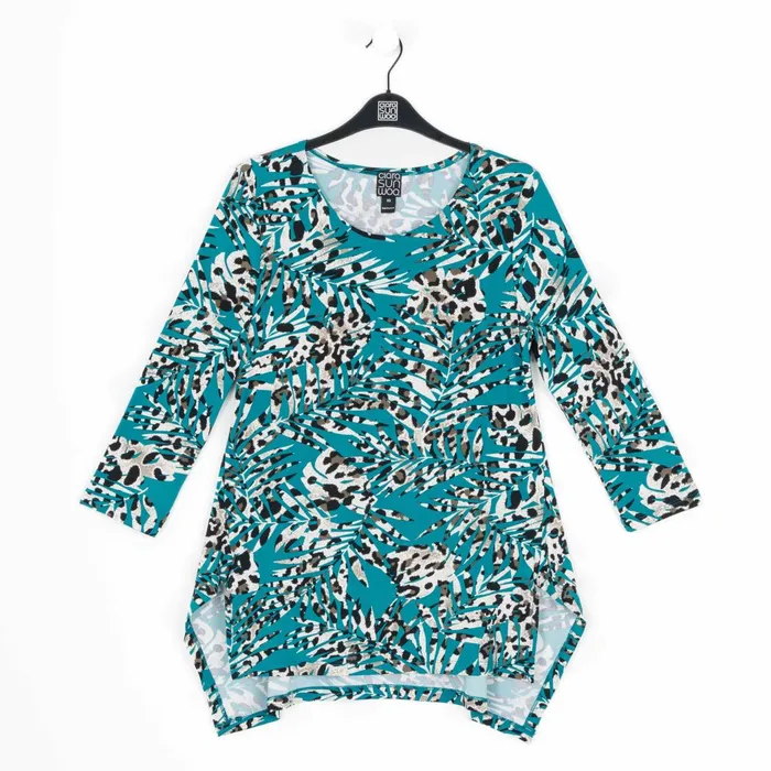 Butter Knit 8211 Parachute Hem Tunic 8211 Animal Palm 8211 Final Sale Women Clara Sunwoo Tops Tunics