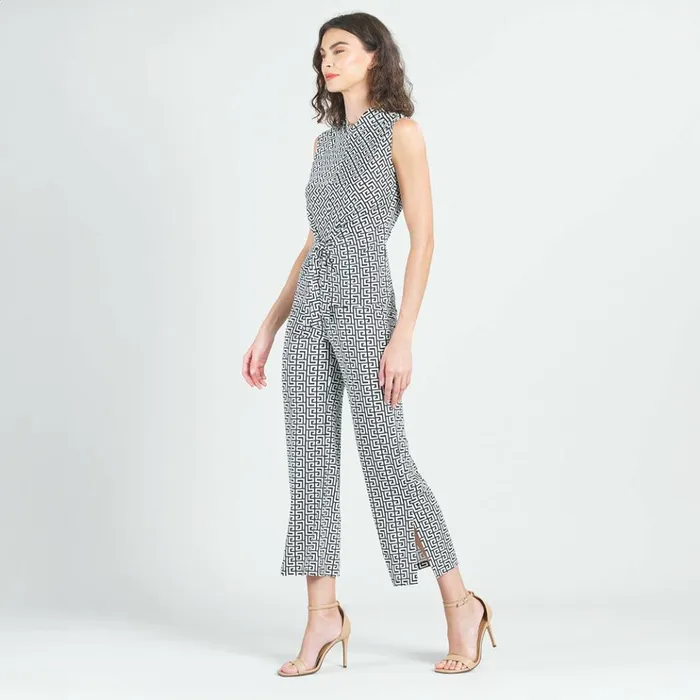 Butter Knit 8211 Side Slit Ankle Pant 8211 Greek Key 8211 Final Sale Women Clara Sunwoo Pants Skirts