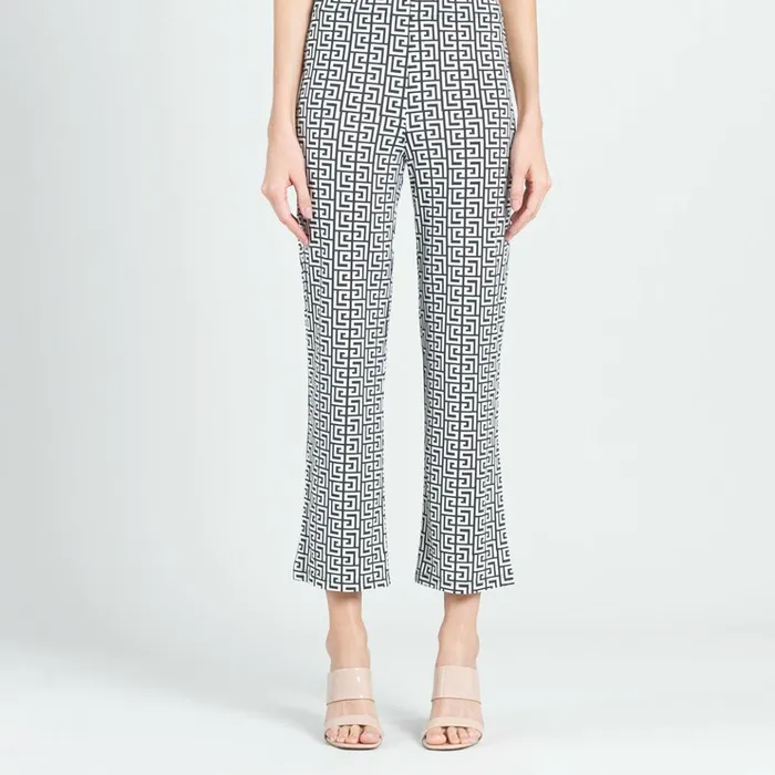 Butter Knit 8211 Side Slit Ankle Pant 8211 Greek Key 8211 Final Sale Women Clara Sunwoo Pants Skirts