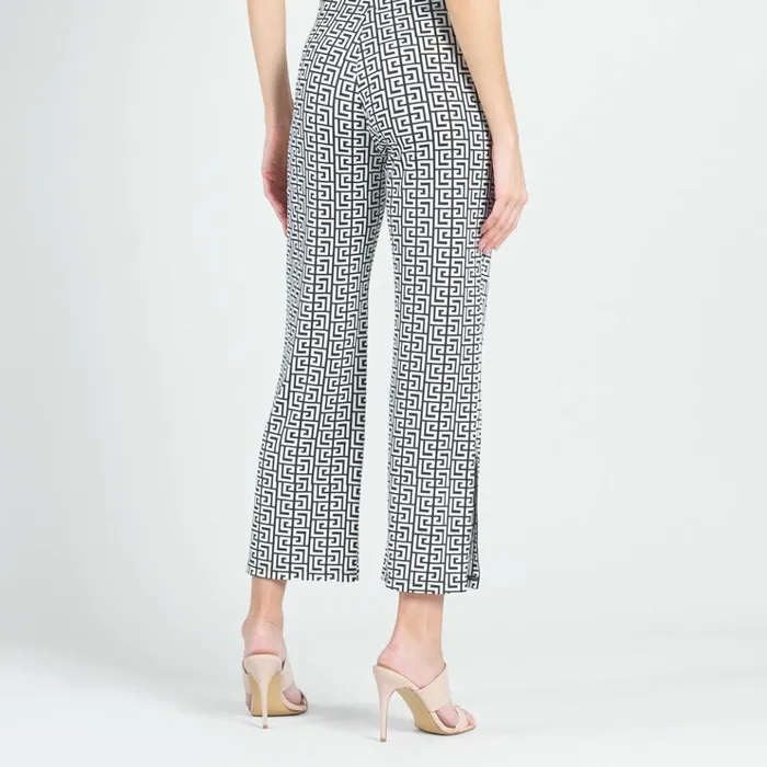 Butter Knit 8211 Side Slit Ankle Pant 8211 Greek Key 8211 Final Sale Women Clara Sunwoo Pants Skirts