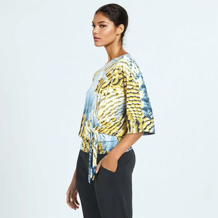 Butter Knit 8211 Side Tie Top 8211 Palm Feather 8211 Final Sale Women Clara Sunwoo Tops Tunics