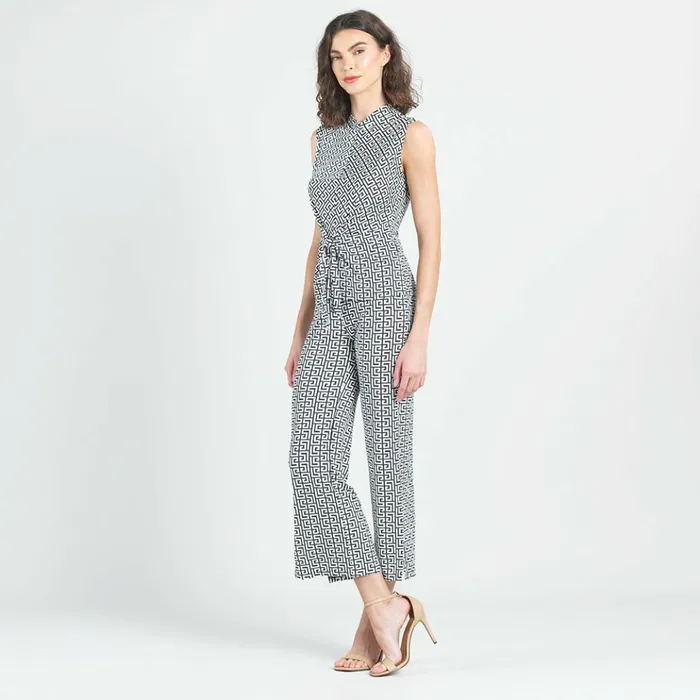 Butter Knit 8211 Sleeveless Center Front Tie Top 8211 Greek Key 8211 Final Sale Women Clara Sunwoo Tops Tunics