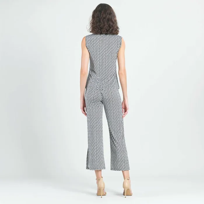 Butter Knit 8211 Sleeveless Center Front Tie Top 8211 Greek Key 8211 Final Sale Women Clara Sunwoo Tops Tunics