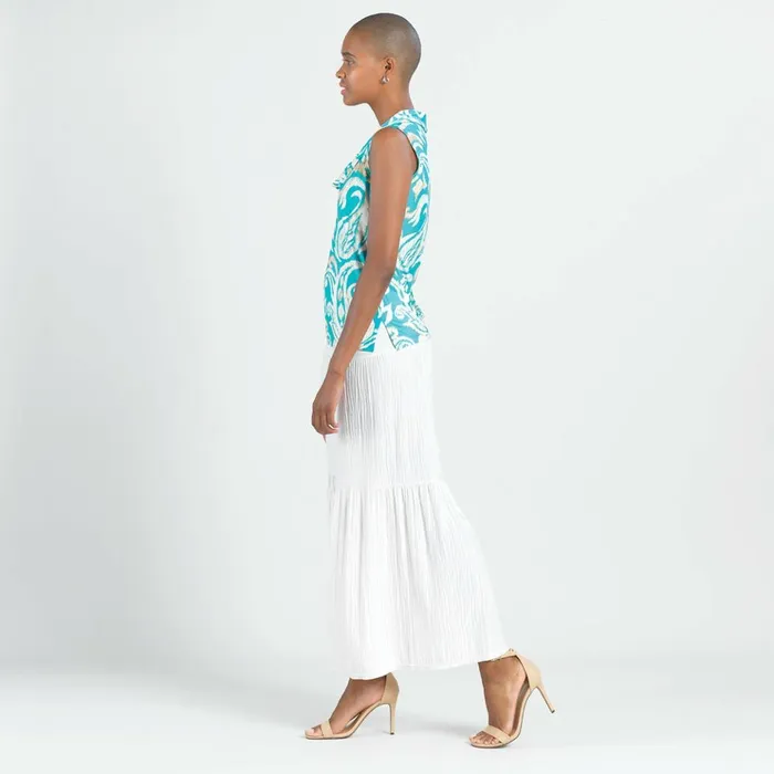 Butter Knit 8211 Sleeveless Draped Cowl Neck Top 8211 Paisley Lotus 8211 Final Sale Women Clara Sunwoo Tops Tunics