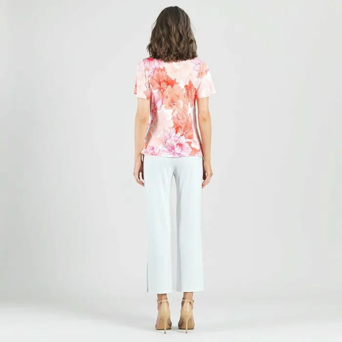 Butter Knit 8211 Surplice Faux Wrap Side Tie Top 8211 Sunset Petals Women Clara Sunwoo Tops Tunics
