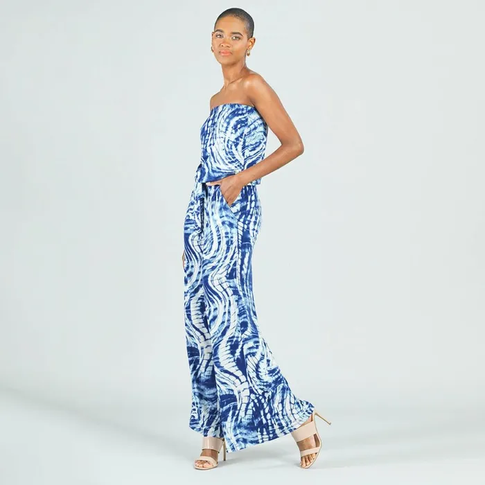 Butter Knit 8211 Tube Top Pocket Jumpsuit 8211 Swirl Wave 8211 Final Sale Women Clara Sunwoo Dresses Jumpsuits