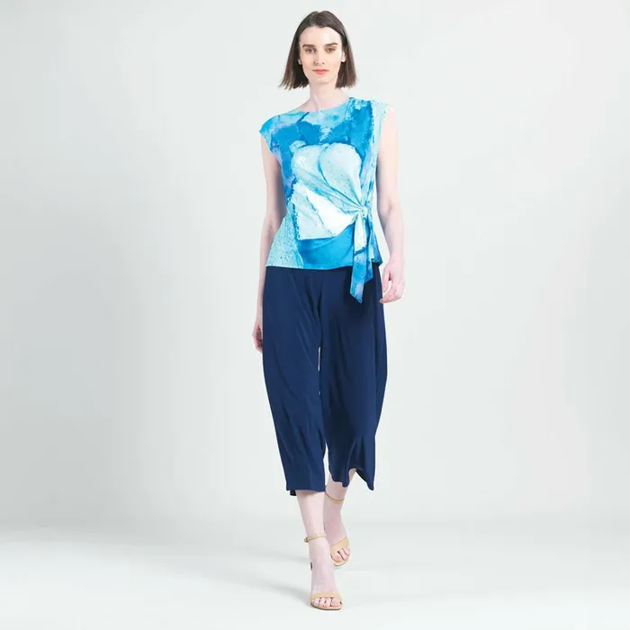 Cap Sleeve Side Tie Top 8211 Water Splash Women Clara Sunwoo Tops Tunics