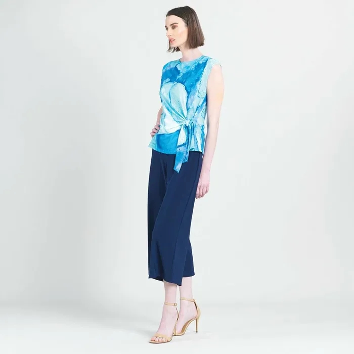 Cap Sleeve Side Tie Top 8211 Water Splash Women Clara Sunwoo Tops Tunics