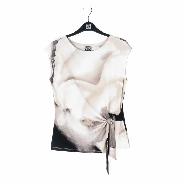 Cap Sleeve Side Tie Top 8211 Watercolor 8211 Final Sale Women Clara Sunwoo Tops Tunics
