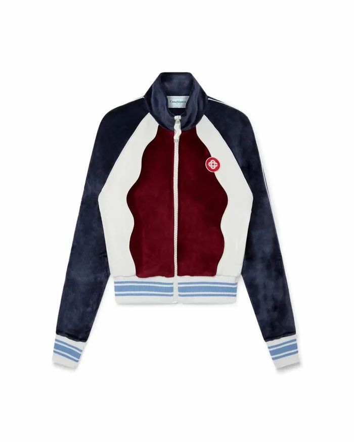 Casablanca Paris Aprs Sport Burgundy Velour Panelled Track Top 8211 Women