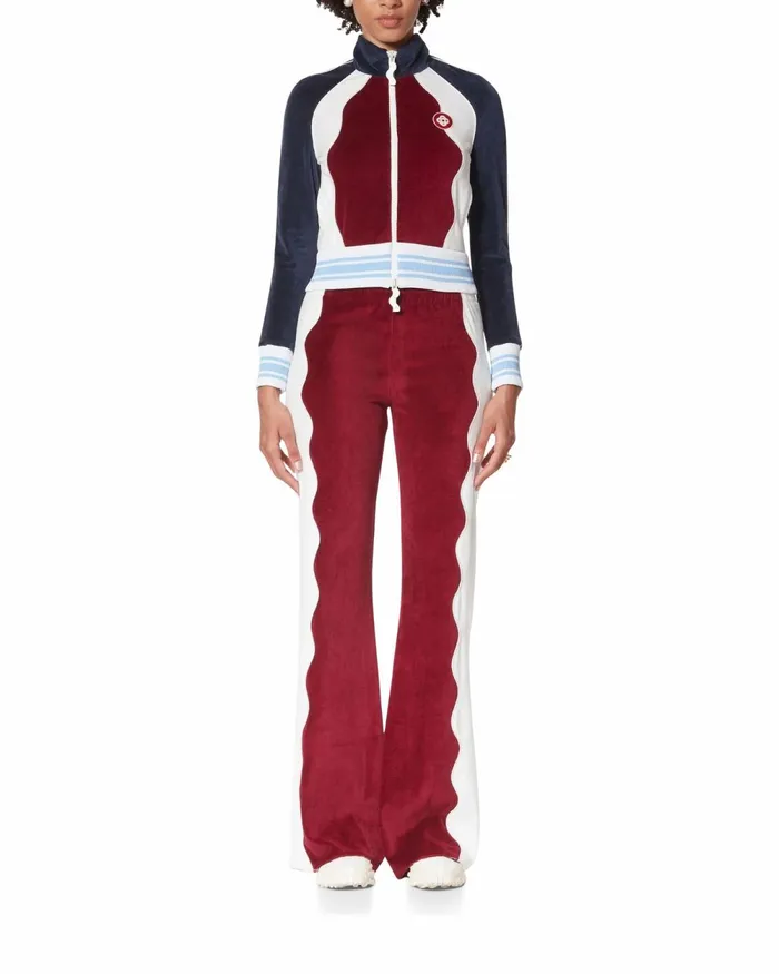 Casablanca Paris Aprs Sport Burgundy Velour Panelled Track Top 8211 Women Casablanca Paris Aprs Sport Burgundy Velour Panelled Track Top 8211 Women