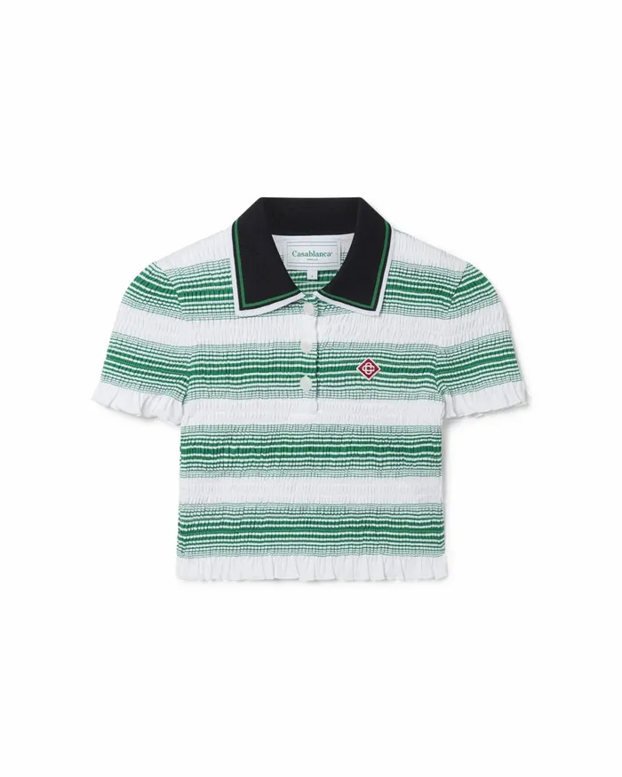 Casablanca Paris Aprs Sport Gradient Striped Polo Top 8211 Women