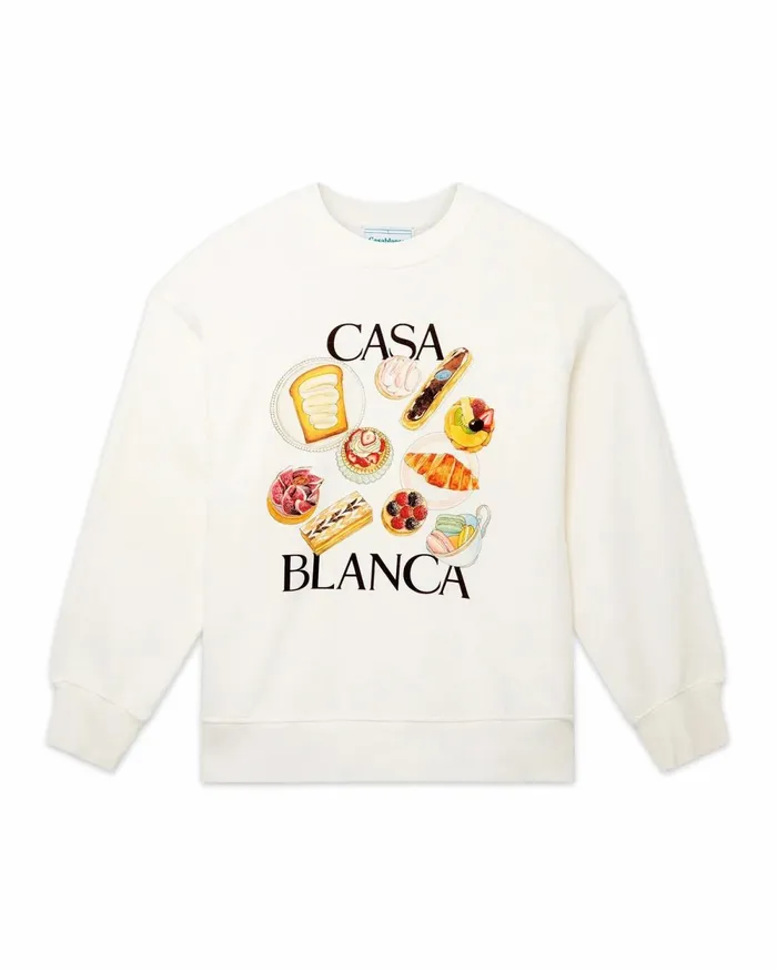 Casablanca Paris Aprs Sport Patisseries En Vol Printed Boyfriend Sweatshirt 8211 Women Casablanca Paris Aprs Sport Patisseries En Vol Printed Boyfriend Sweatshirt 8211 Women