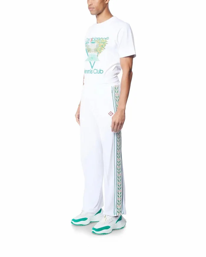 Casablanca Paris Aprs Sport White Modal Velour Laurel Taped Tracksuit Bottoms 8211 Men Casablanca Paris Aprs Sport White Modal Velour Laurel Taped Tracksuit Bottoms 8211 Men