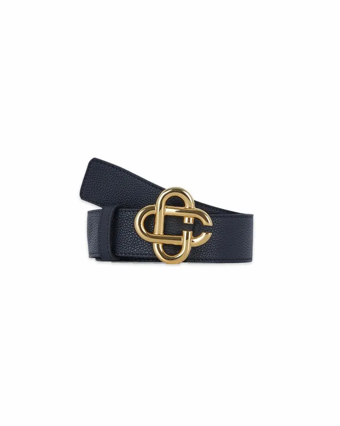 Casablanca Paris Belts Black Leather CC Logo Buckle Belt 8211 MenWomen