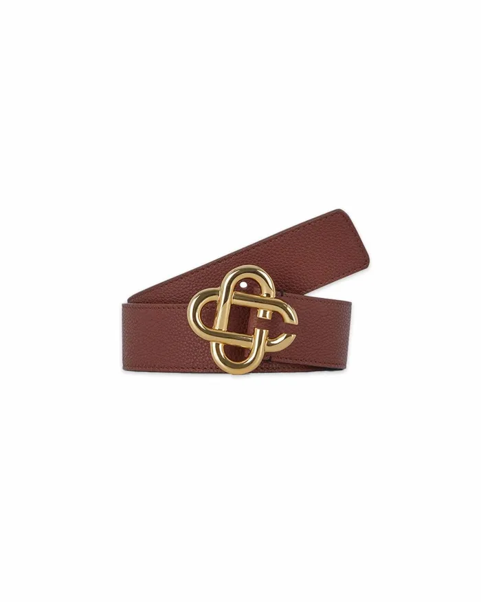 Casablanca Paris Belts Brown Leather CC Logo Belt 8211 MenWomen