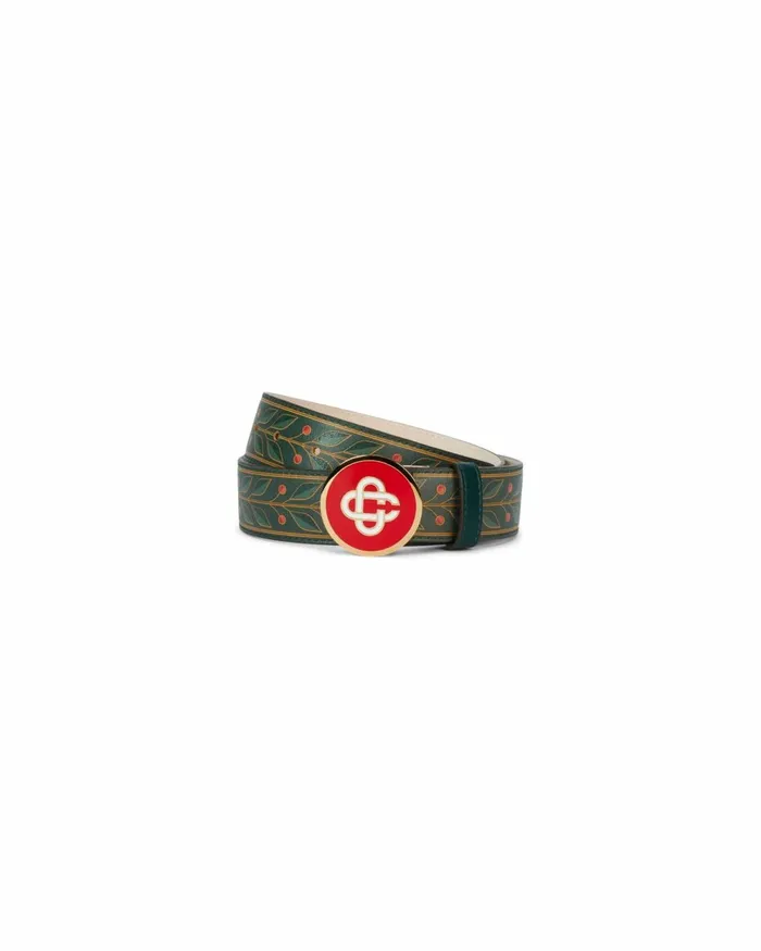 Casablanca Paris Belts Laurel Monogram Logo Leather Belt 8211 MenWomen