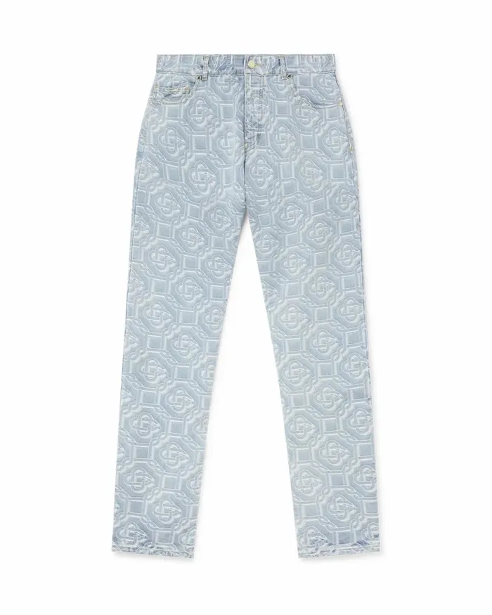 Casablanca Paris Denim Denim Bleached Monogram Trousers 8211 Men