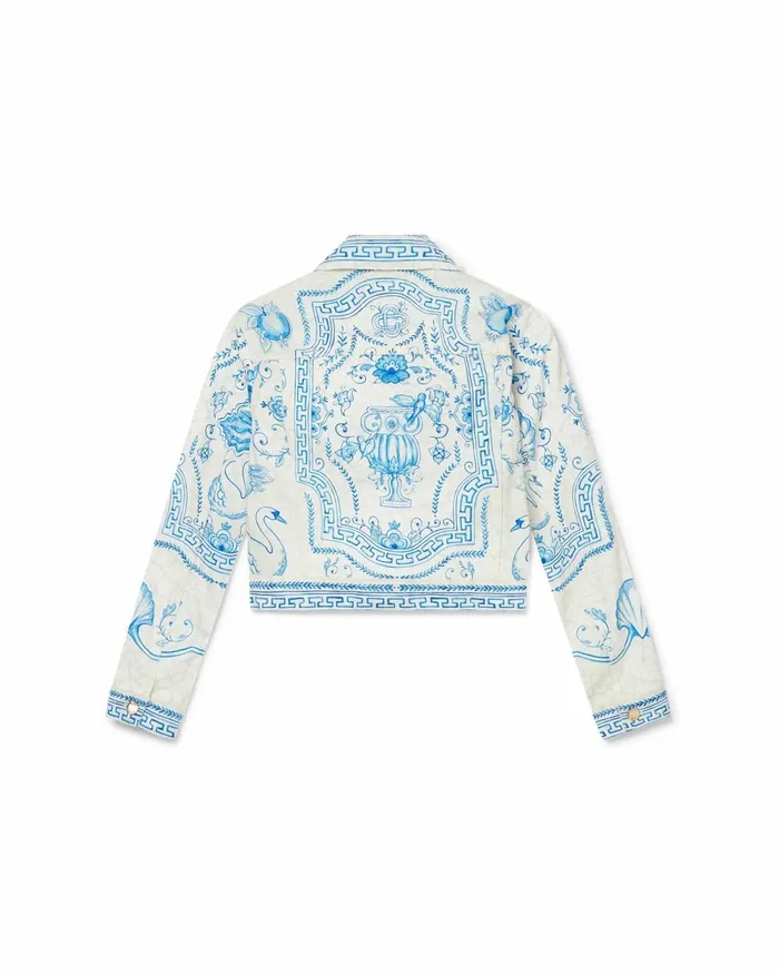 Casablanca Paris Denim Plat A Dessert Blanc Classic Printed Denim Jacket 8211 Women