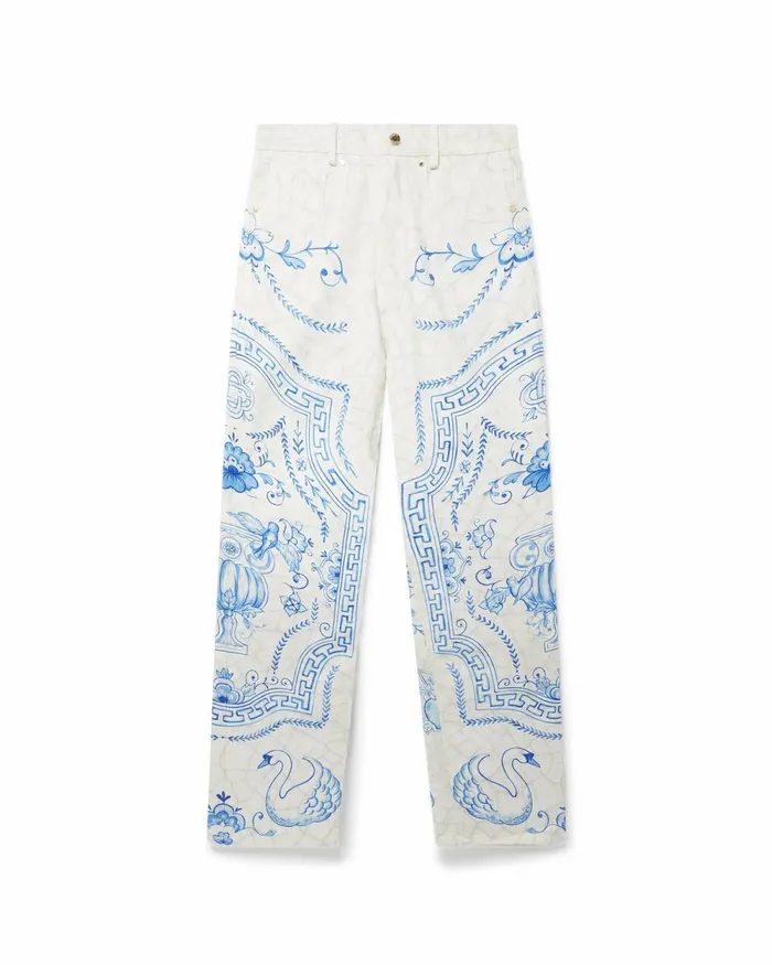 Casablanca Paris Denim Plat A Dessert Blanc Printed Straight Leg Jeans 8211 Women Casablanca Paris Denim Plat A Dessert Blanc Printed Straight Leg Jeans 8211 Women