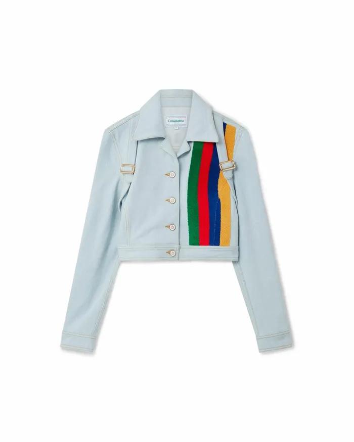 Casablanca Paris Denim Rainbow Cropped Denim Jacket 8211 Women