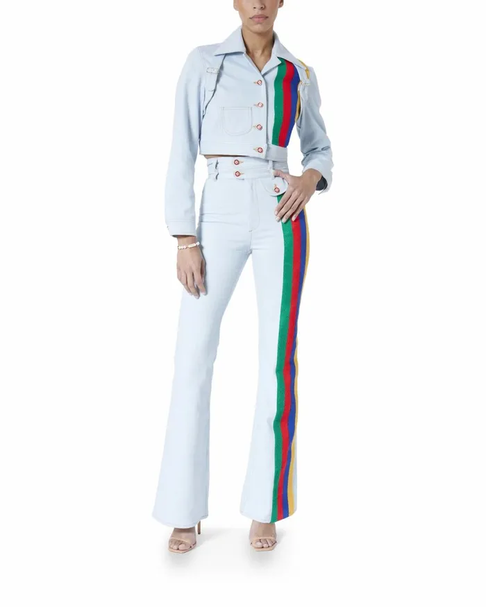 Casablanca Paris Denim Rainbow Embroidery Jeans 8211 Women Casablanca Paris Denim Rainbow Embroidery Jeans 8211 Women