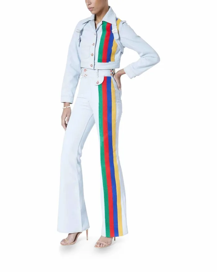 Casablanca Paris Denim Rainbow Embroidery Jeans 8211 Women Casablanca Paris Denim Rainbow Embroidery Jeans 8211 Women