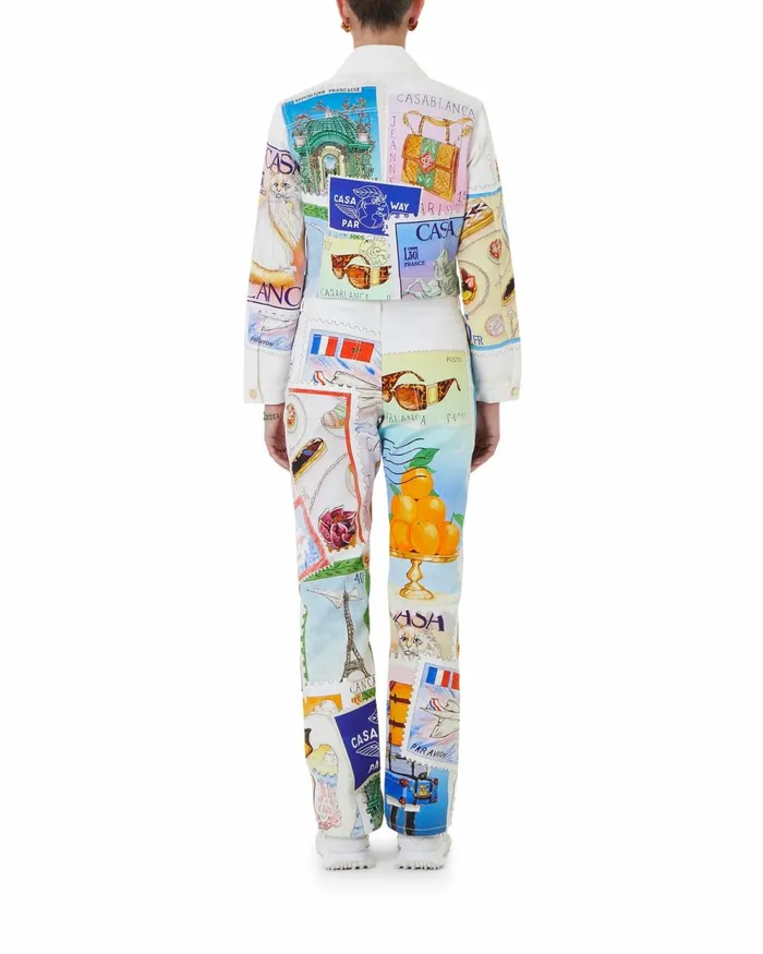 Casablanca Paris Denim Souvenirs De Vacances Classic Printed Denim Jacket 8211 Women