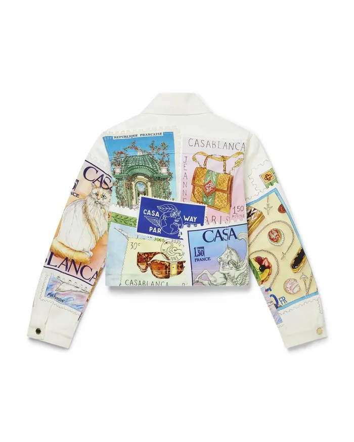 Casablanca Paris Denim Souvenirs De Vacances Classic Printed Denim Jacket 8211 Women