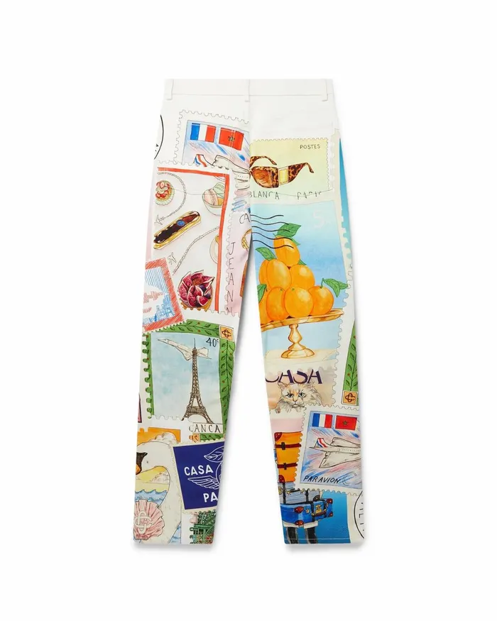Casablanca Paris Denim Souvenirs De Vacances Printed Straight Leg Jeans 8211 Women