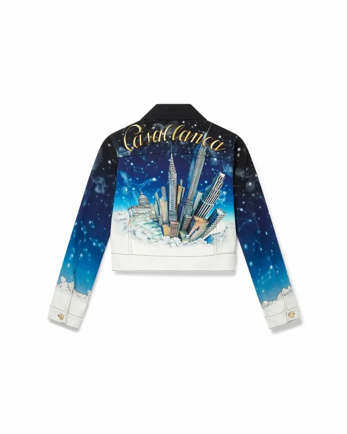 Casablanca Paris Denim Vol Au Nuit Classic Printed Denim Jacket 8211 Women