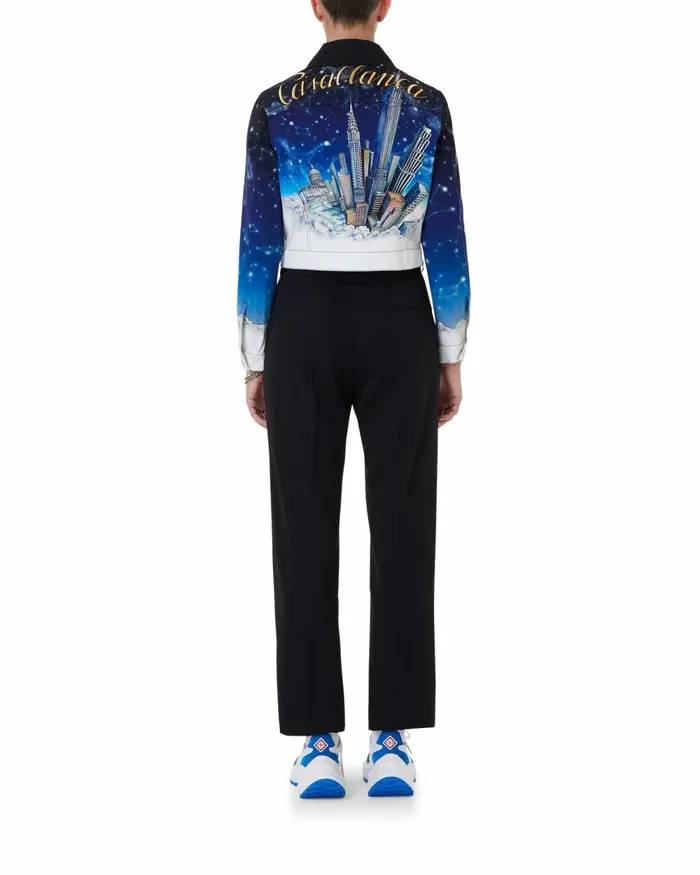 Casablanca Paris Denim Vol Au Nuit Classic Printed Denim Jacket 8211 Women