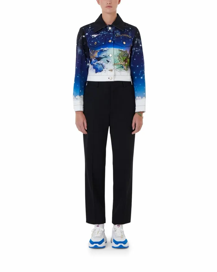 Casablanca Paris Denim Vol Au Nuit Classic Printed Denim Jacket 8211 Women