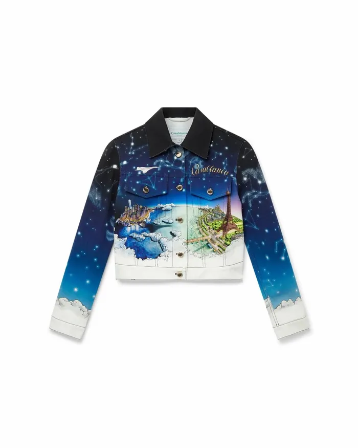 Casablanca Paris Denim Vol Au Nuit Classic Printed Denim Jacket 8211 Women