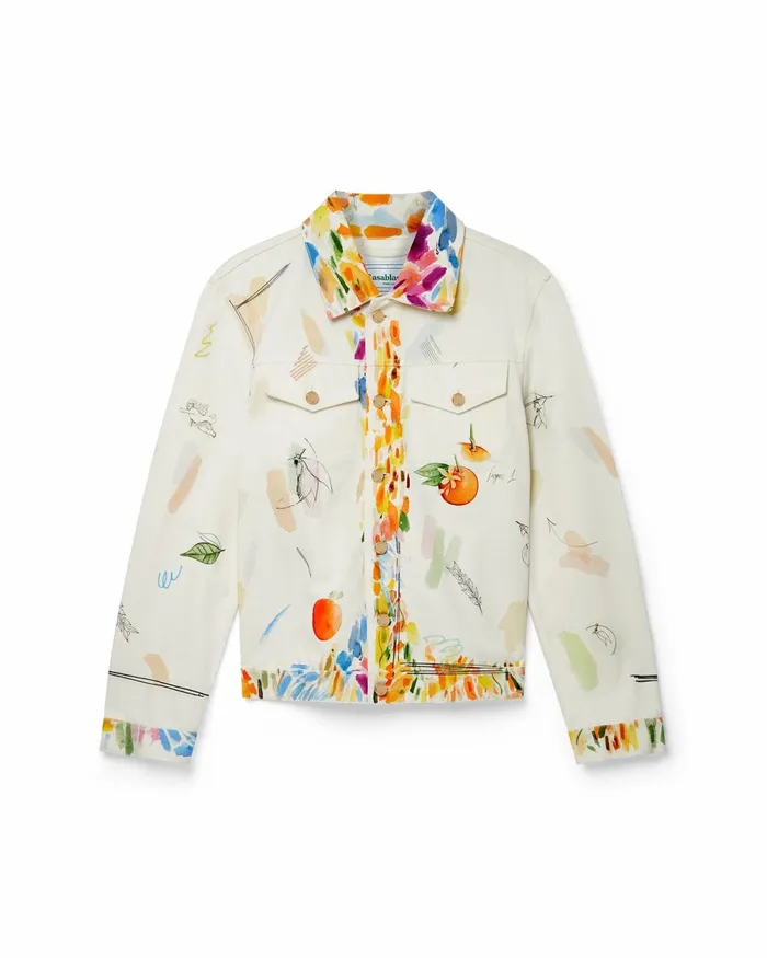 Casablanca Paris Denim Work In Progress Classic Printed Denim Jacket 8211 Women Casablanca Paris Denim Work In Progress Classic Printed Denim Jacket 8211 Women